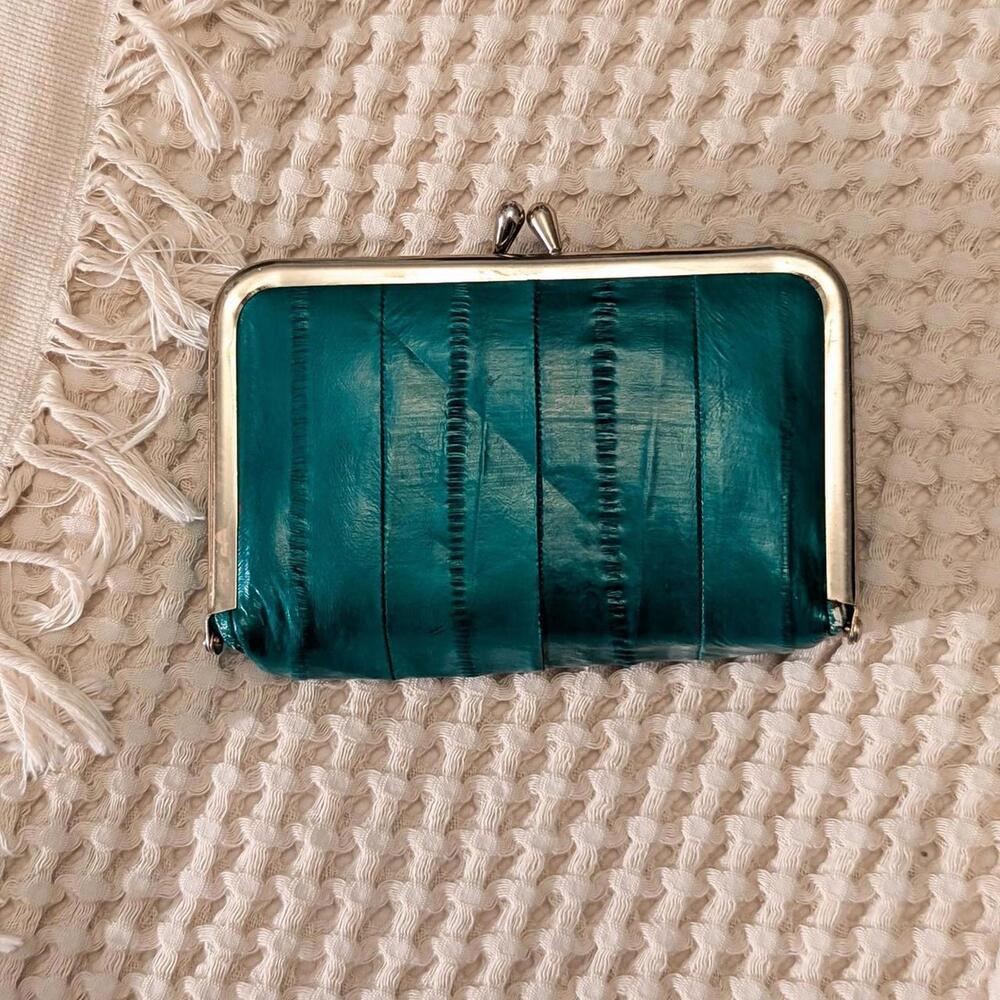 Vintage Teal Eel Skin Coin Purse – Kiss Lock